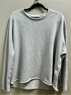 Frank & Eileen Effie Long Sleeve Funnel Capelet Sweatshirt Grey Sz Large